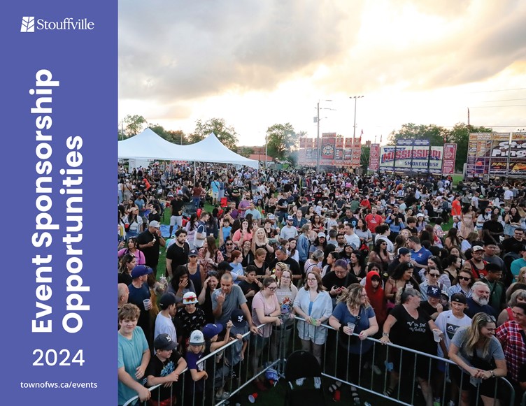 cover of sponsorship guide with large crowd at ribfest