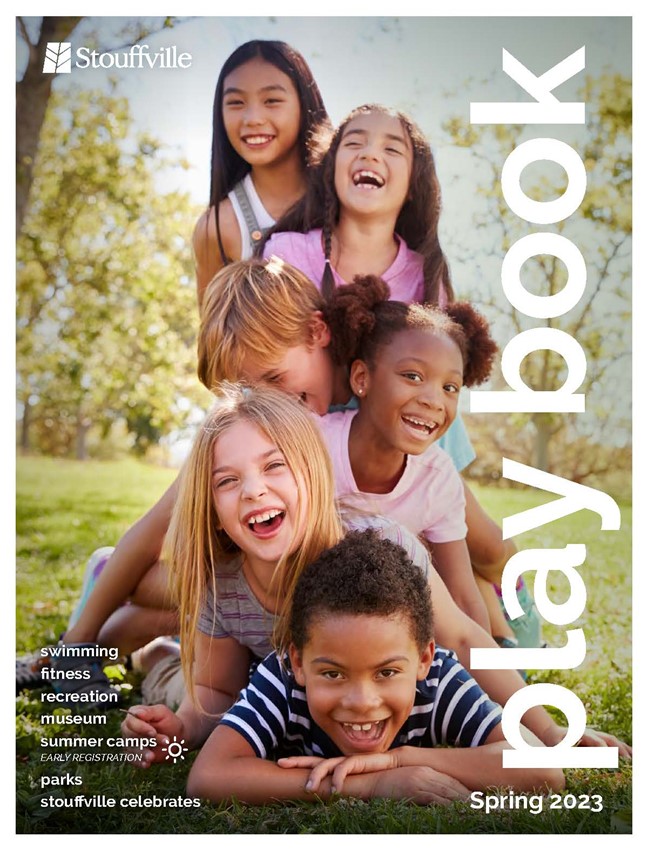 cover of spring playbook with 6 kids piling on eachother smiling