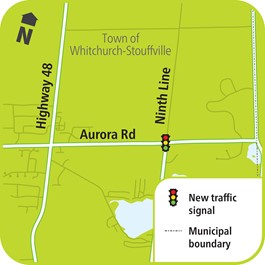 York Region map of intersection improvements at Aurora Road and Ninth Line