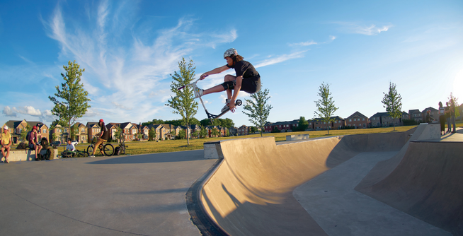 skateboarder in air off ramp